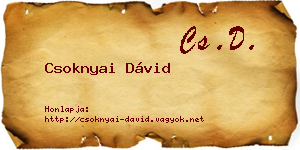 Csoknyai Dávid névjegykártya
